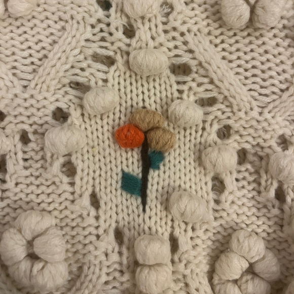 Zara Crochet Knit with Floral Appliqués Sweater - Picture 6 of 8